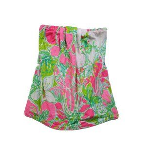NEW Lilly Pulitzer Tyra Tube Top Flamingo Don't Give A Cluck Women XS Strapless
